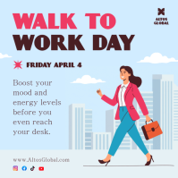 Walk to Work Day Instagram Template Quadrado (1:1)
