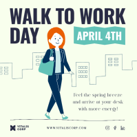 Jaune Walk to Work Day Square Template