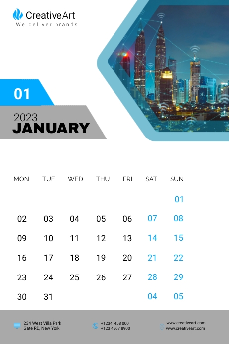 Wall calendar template design โปสเตอร์