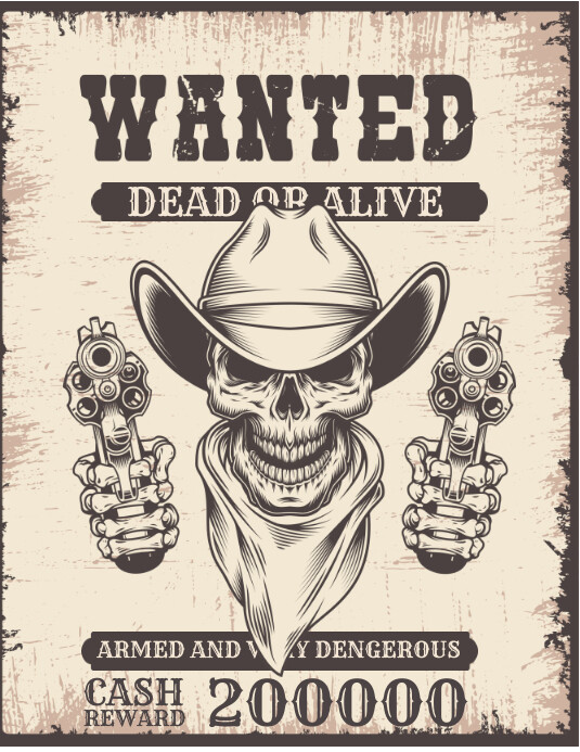 Wanted Dead Or Alive Template PosterMyWall