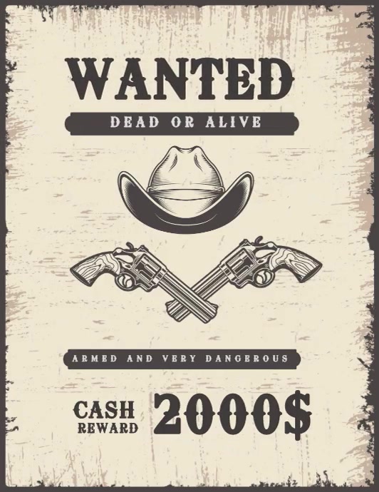 Wanted Dead or Alive Template PosterMyWall