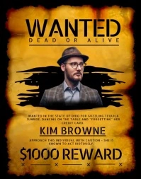 WANTED Affiche/Panneau mural template