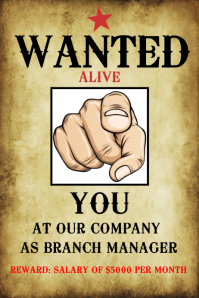 Wanted Hiring Poster Template