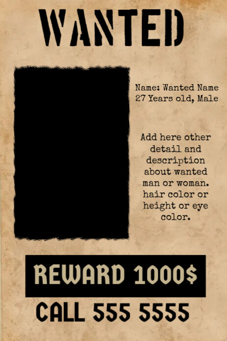 wanted poster template old paper style | PosterMyWall