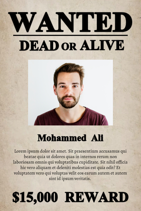 Wanted person Template | PosterMyWall