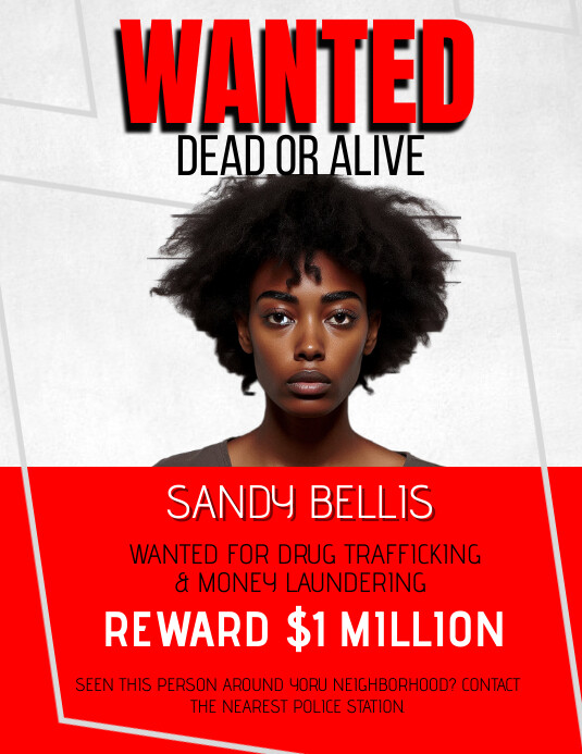 Plantilla de Wanted Person Red Letter Size | PosterMyWall
