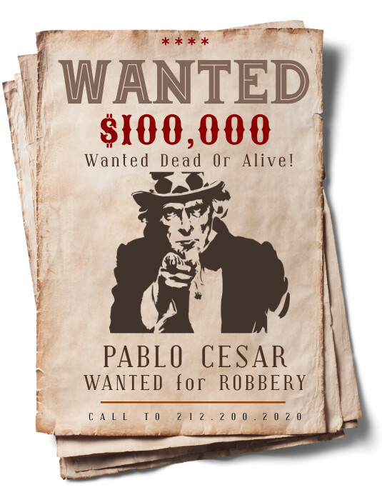 Wanted Poster Template Postermywall Wanted Poster Template Postermywall
