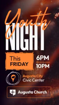 Warm Orange Youth Night Church Story - Epic Worship Event Flyer - Modern Christian event Template