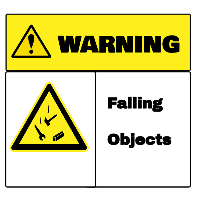 Fall Object Pamphlets Warning, falling objects Template | PosterMyWall