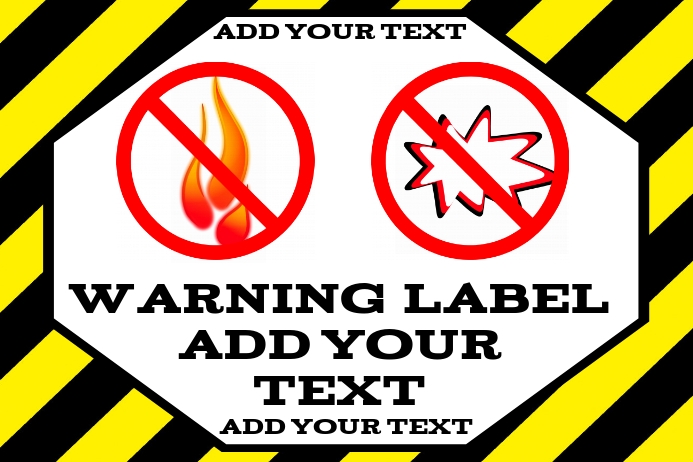 no open flame or explosives - template Label