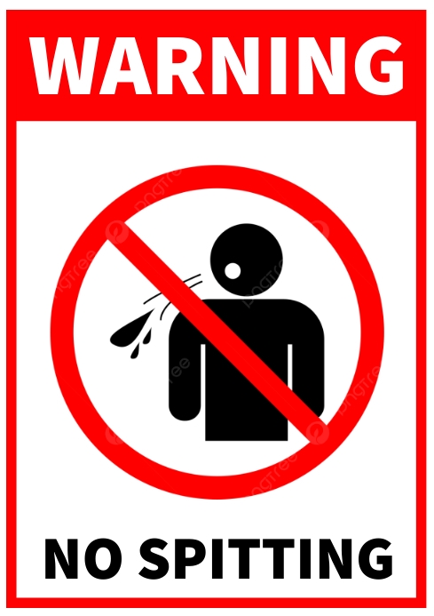 Warning no spitting sign and label vector Template | PosterMyWall