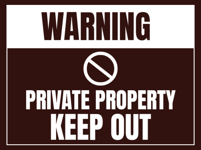 Warning Private Property Yard Sign template