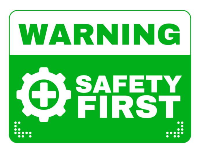 Warning Safety First 庭院招牌 template