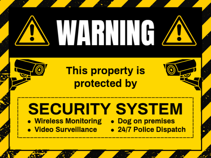 Security System Sign Warning Security System Template | PosterMyWall