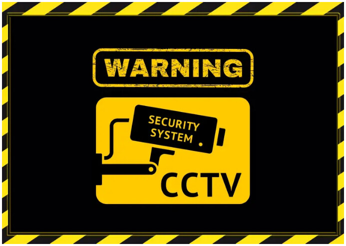Warning security system 明信片 template