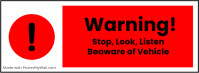warning sign, beaware of vehicles Copertina Facebook template
