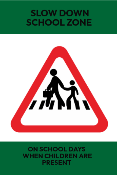Warning sign School zone Template | PosterMyWall