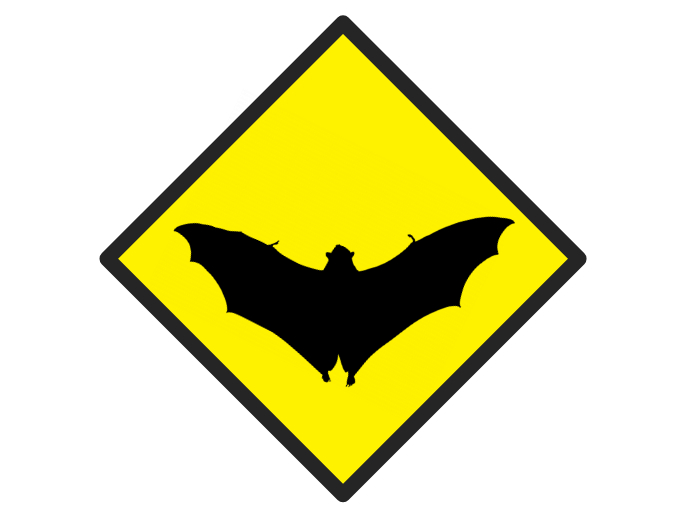Bat Protection Sign with bat flying - warning template | PosterMyWall