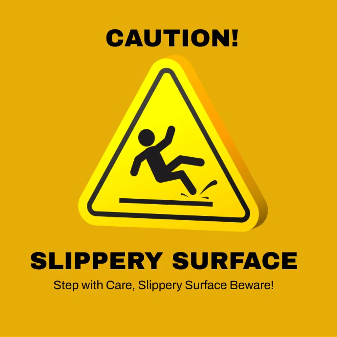 warning slippery floor Instagram Post template