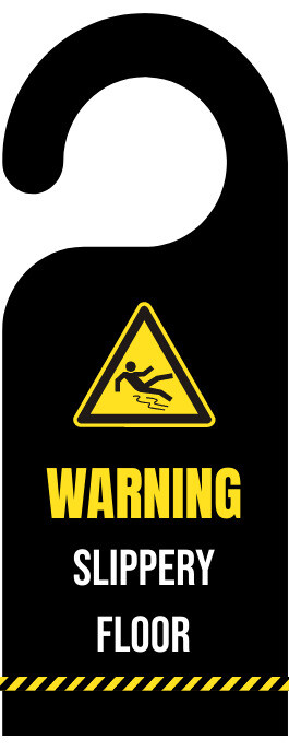 Warning Slippery Floor Door Hanger template