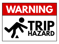 Warning Trip Hazard Yard Sign template