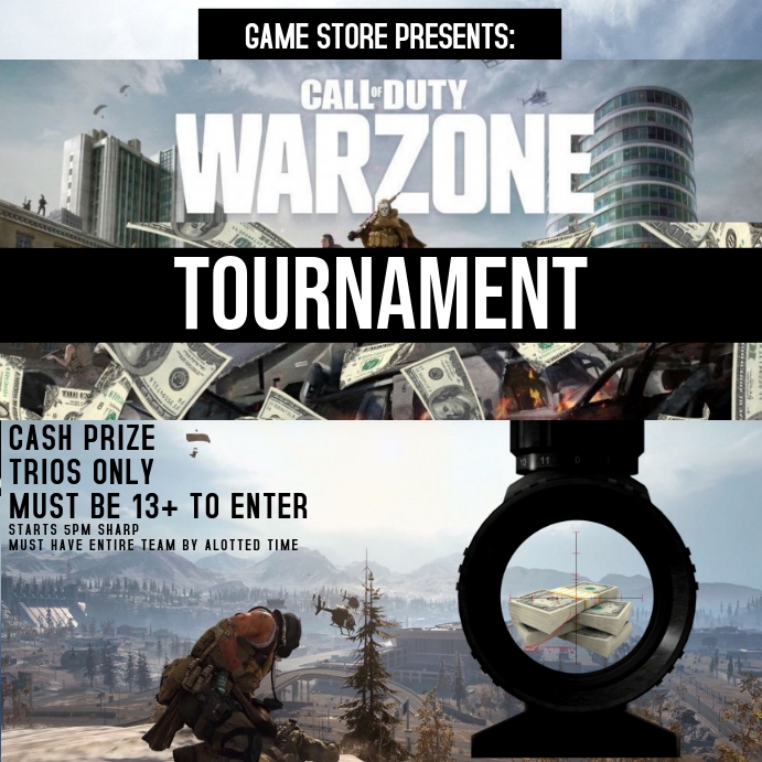 Warzone Tournament Flyer Template Postermywall