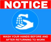 WASH HAND THAN GO TO WORK TEMPLATE Large Rectangle