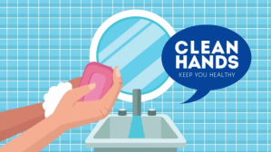 蓝色 Hand Hygiene Digitalt display Template