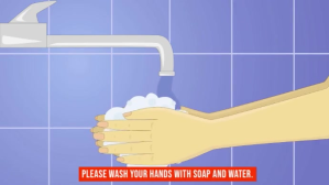 蓝色 wash hands Digitalt display Template