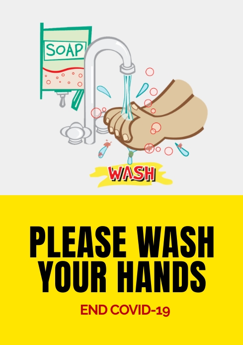 wash your hands health sign poster Template | PosterMyWall