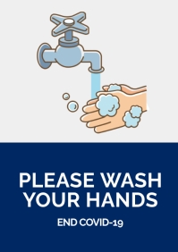 wash your hands health sign poster A3 template