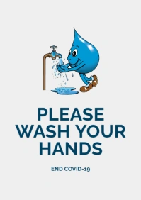 wash your hands hygiene poster A3 template