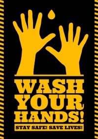 WASH YOUR HANDS POSTER A4 template