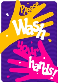 WASH YOUR HANDS POSTER A4 template