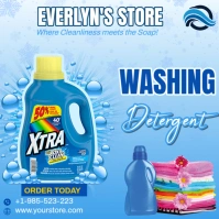 Washing and Cleaning Detergent Ad Instagram Post template