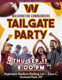 Washington Commanders Tailgate Party Flyer Template