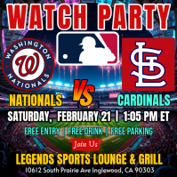Washington Nationals Vs St. Louis Cardinals MLB 2026 Watch Party Instagram Post Template
