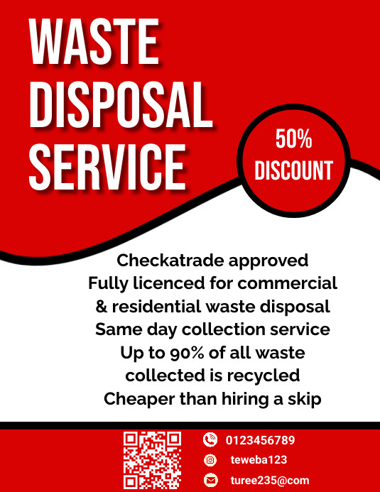 Disposal Design Lettering waste disposal service Template | PosterMyWall