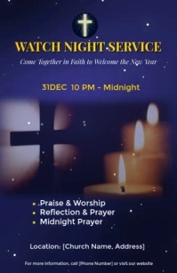 Watch Night Service 2025 - Community Invitation Poster Tabloid template