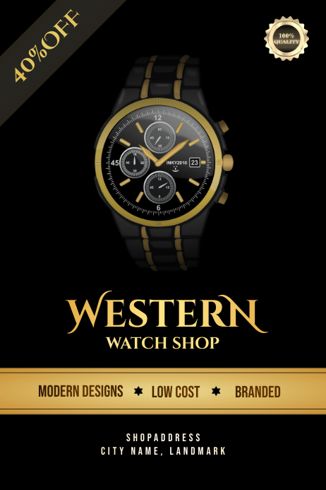 Watch Shop Poster Template Postermywall