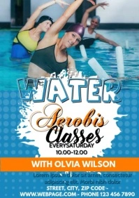 Water aerobics Classes Flyer Templat (4) A5 template