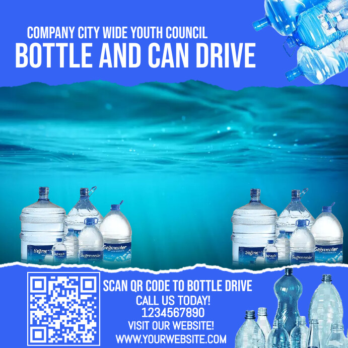 water and bottle drive flyer Template | PosterMyWall