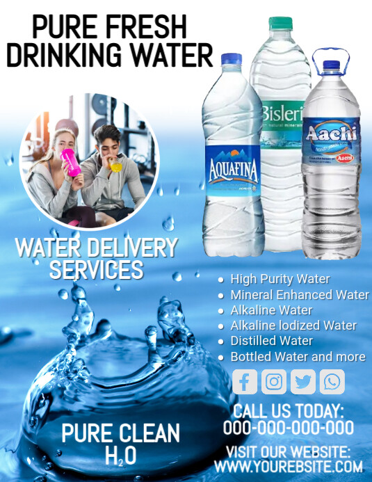 water and bottle drive flyer Template | PosterMyWall
