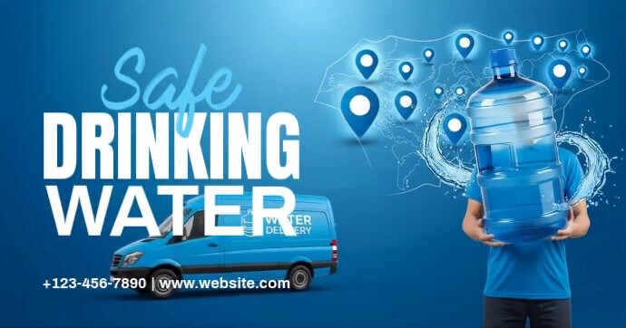 Water Delivery Service Facebook Shared Image template