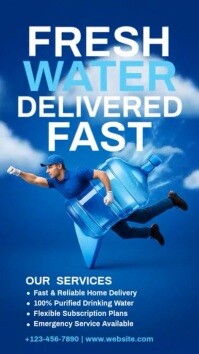 Water Delivery Service Instagram na Kuwento template