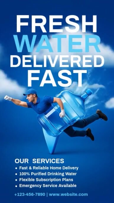 Water Delivery Service História do Instagram template