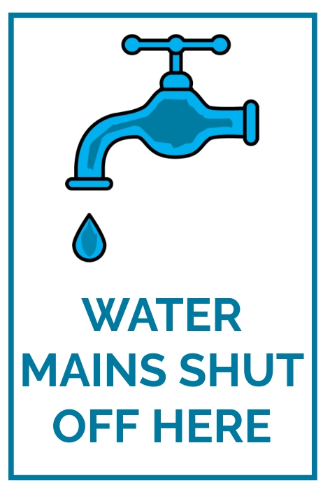 Water Mains Shut Off Valve Sign Printable Template | PosterMyWall