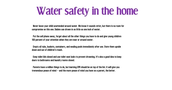 Water Safety In The Home Template Postermywall