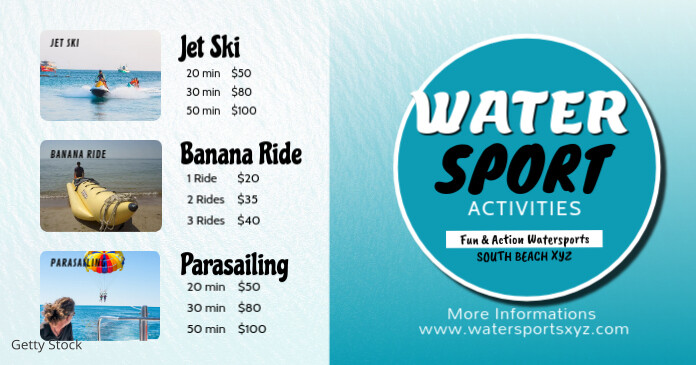 Water Sport Beach Holiday Summer Tourism Ad Template Postermywall