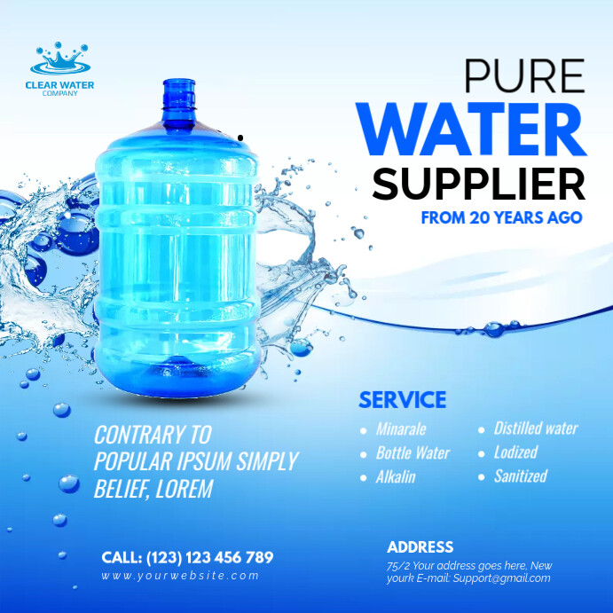 Copy of Water Supplier | PosterMyWall